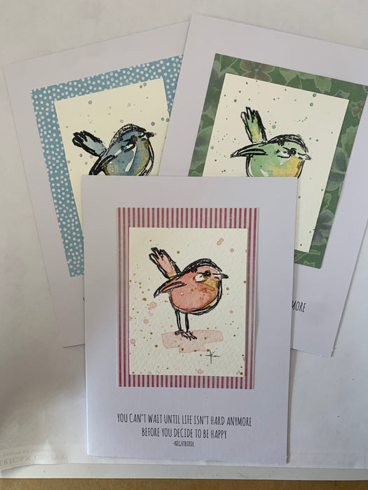 You can't wait until life isn't hard anymore before you decide to be happy Nightbirde card  Free Shipping