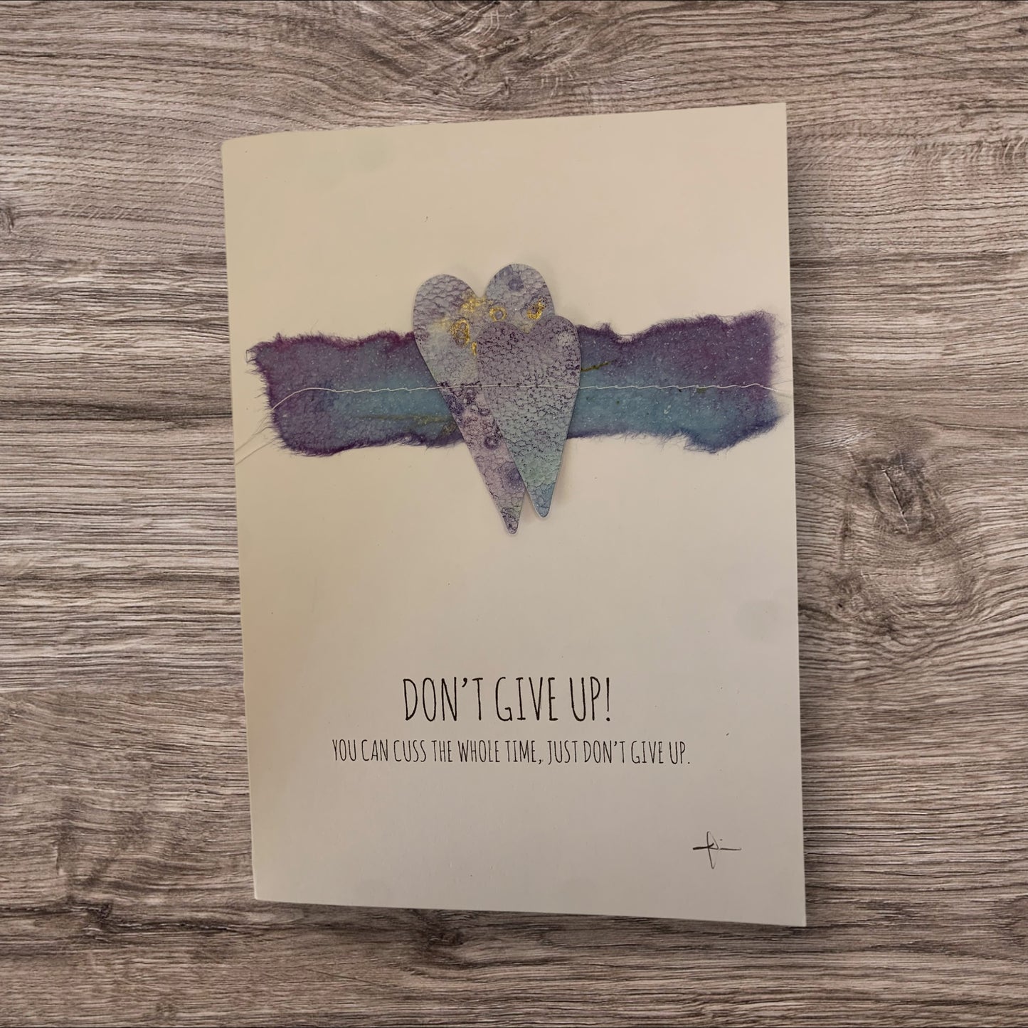 Don't give up  you can cuss the whole time, just don't give up card Free Shipping