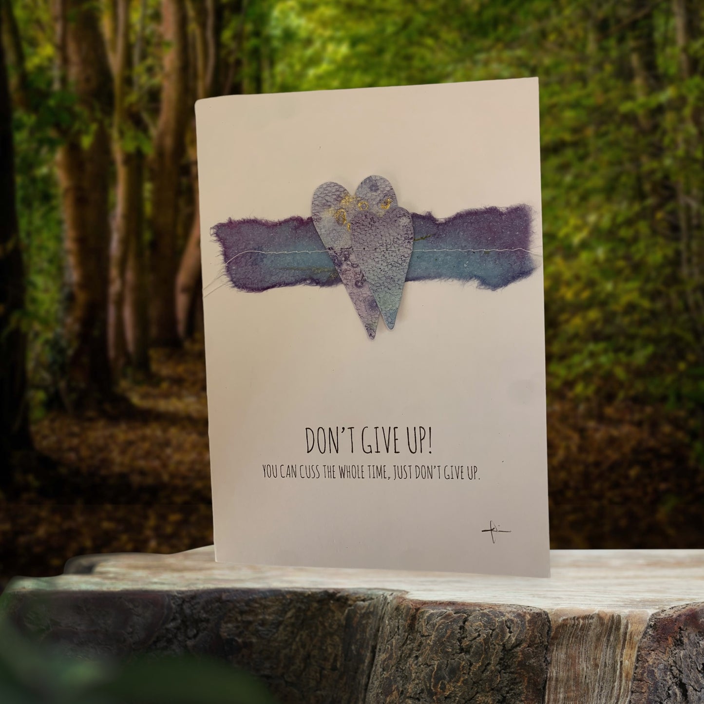 Don't give up  you can cuss the whole time, just don't give up card Free Shipping